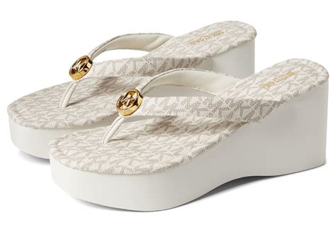 michael kors flip flops vanilla|Michael Kors jelly flip flops.